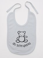 misio z napisem do schrupania śliniak niemowlęcy kolor szary 120