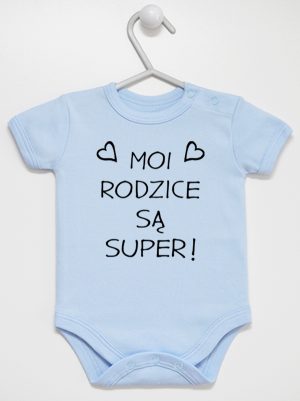 moi rodzice są super body z krótkim rękawem kolor błękitny 126