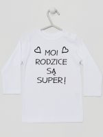 moi rodzice są super koszulka z długim rękawem kolor biały 126