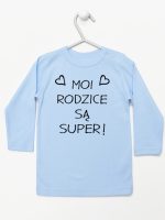 moi rodzice są super koszulka z długim rękawem kolor błękitny 126