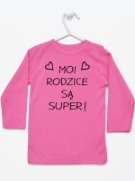 moi rodzice są super koszulka z długim rękawem kolor ciemny różowy 126