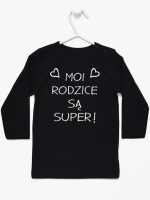 moi rodzice są super koszulka z długim rękawem kolor czarny 126