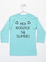 moi rodzice są super koszulka z długim rękawem kolor miętowy 126