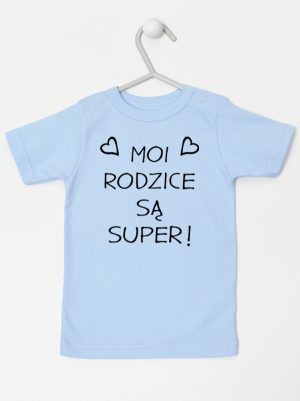 moi rodzice są super koszulka z krótkim rękawem kolor błękitny 126