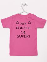 moi rodzice są super koszulka z krótkim rękawem kolor ciemny różowy 126