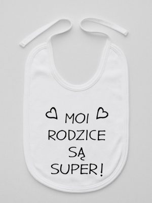 moi rodzice są super śliniak niemowlęcy kolor biały 126