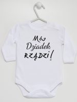 mój dziadek rządzi body z długim rękawem kolor biały 175 mój dziadek rządzi body z długim rękawem kolor biały 175