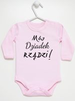 mój dziadek rządzi body z długim rękawem kolor różowy 175 mój dziadek rządzi body z długim rękawem kolor różowy 175