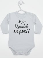 mój dziadek rządzi body z długim rękawem kolor szary 175 mój dziadek rządzi body z długim rękawem kolor szary 175