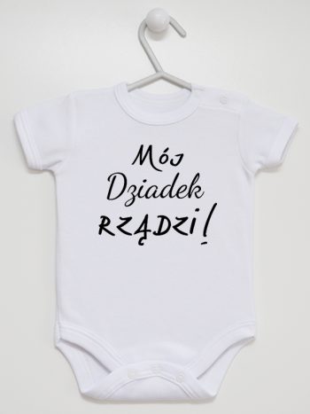 mój dziadek rządzi body z krótkim rękawem kolor biały 175