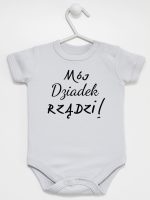 mój dziadek rządzi body z krótkim rękawem kolor szary 175 mój dziadek rządzi body z krótkim rękawem kolor szary 175