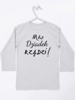 mój dziadek rządzi koszulka z długim rękawem kolor szary 175