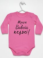 moja babcia rządzi body z długim rękawem kolor ciemny różowy 174 moja babcia rządzi body z długim rękawem kolor ciemny różowy 174