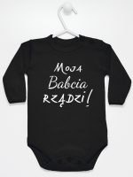 moja babcia rządzi body z długim rękawem kolor czarny 174 moja babcia rządzi body z długim rękawem kolor czarny 174