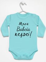 moja babcia rządzi body z długim rękawem kolor miętowy 174 moja babcia rządzi body z długim rękawem kolor miętowy 174