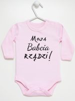 moja babcia rządzi body z długim rękawem kolor różowy 174 moja babcia rządzi body z długim rękawem kolor różowy 174