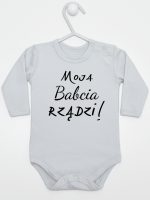 moja babcia rządzi body z długim rękawem kolor szary 174 moja babcia rządzi body z długim rękawem kolor szary 174