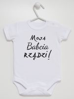 moja babcia rządzi body z krótkim rękawem kolor biały 174 moja babcia rządzi body z krótkim rękawem kolor biały 174