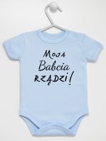 moja babcia rządzi body z krótkim rękawem kolor błękitny 174 moja babcia rządzi body z krótkim rękawem kolor błękitny 174