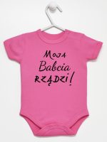 moja babcia rządzi body z krótkim rękawem kolor ciemny rózowy 174 moja babcia rządzi body z krótkim rękawem kolor ciemny rózowy 174