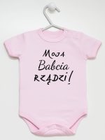 moja babcia rządzi body z krótkim rękawem kolor różowy 174 moja babcia rządzi body z krótkim rękawem kolor różowy 174