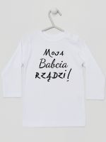 moja babcia rządzi koszulka z długim rękawem kolor biały 174