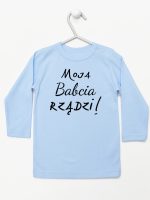 moja babcia rządzi koszulka z długim rękawem kolor błękitny 174