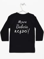 moja babcia rządzi koszulka z długim rękawem kolor czarny 174