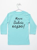 moja babcia rządzi koszulka z długim rękawem kolor miętowy 174