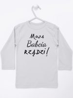 moja babcia rządzi koszulka z długim rękawem kolor szary 174