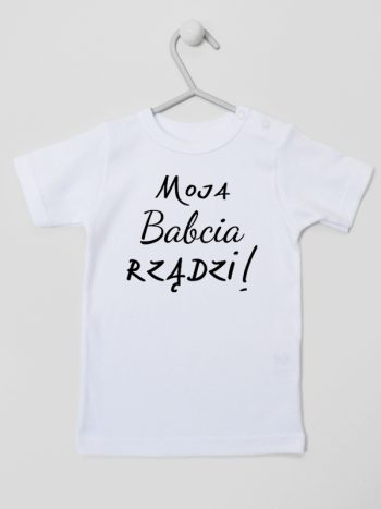 moja babcia rządzi koszulka z krótkim rękawem kolor biały 174
