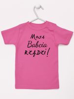 moja babcia rządzi koszulka z krótkim rękawem kolor ciemny różowy 174