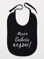 moja babcia rządzi śliniak niemowlęcy kolor czarny 174