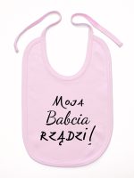 moja babcia rządzi śliniak niemowlęcy kolor różowy 174