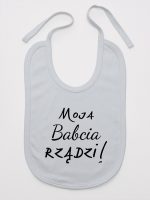 moja babcia rządzi śliniak niemowlęcy kolor szary 174