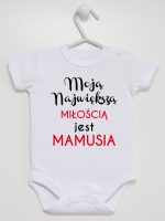moją największą miłością jest mamusia body z krótkim rękawem kolor biały 191