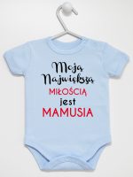 moją największą miłością jest mamusia body z krótkim rękawem kolor błękitny 191