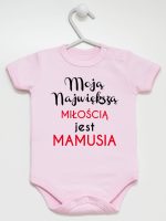 moją największą miłością jest mamusia body z krótkim rękawem kolor różowy 191