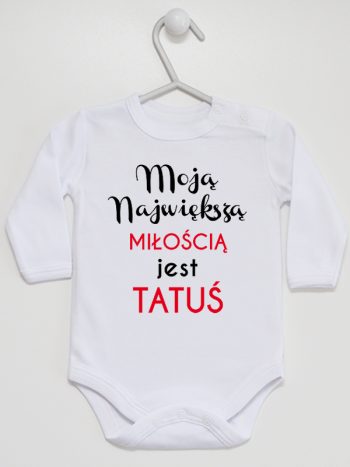 moją największą miłością jest tatuś body z długim rękawem kolor biały 190
