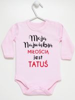 moją największą miłością jest tatuś body z długim rękawem kolor różowy 190 moją największą miłością jest tatuś body z długim rękawem kolor różowy 190