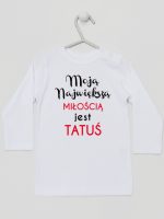 moją największą miłością jest tatuś koszulka z długim rękawem kolor biały 190