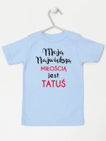 moją największą miłością jest tatuś koszulka z krótkim rękawem kolor błękitny 190