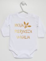 moja pierwsza wigilia body z długim rękawem kolor biały 155