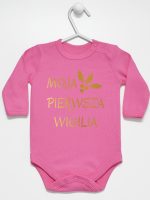 moja pierwsza wigilia body z długim rękawem kolor ciemny różowy 155