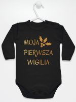 moja pierwsza wigilia body z długim rękawem kolor czarny 155