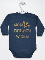 moja pierwsza wigilia body z długim rękawem kolor granatowy 155