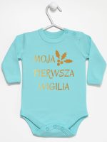 moja pierwsza wigilia body z długim rękawem kolor miętowy 155