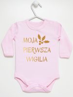 moja pierwsza wigilia body z długim rękawem kolor różowy 155