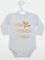 moja pierwsza wigilia body z długim rękawem kolor szary 155