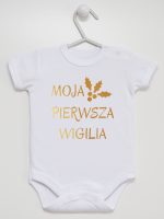moja pierwsza wigilia body z krótkim rękawem kolor biały 155